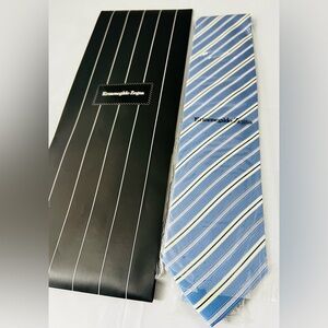 Ermenegildo Zegna New Tie Made In Italy Blue Stripes